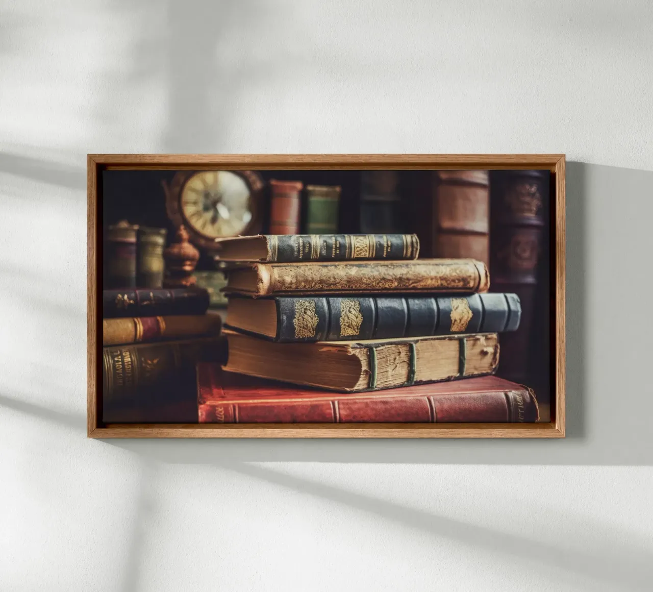 Old Books No 1 tela con Cornice a cassetta da treechild