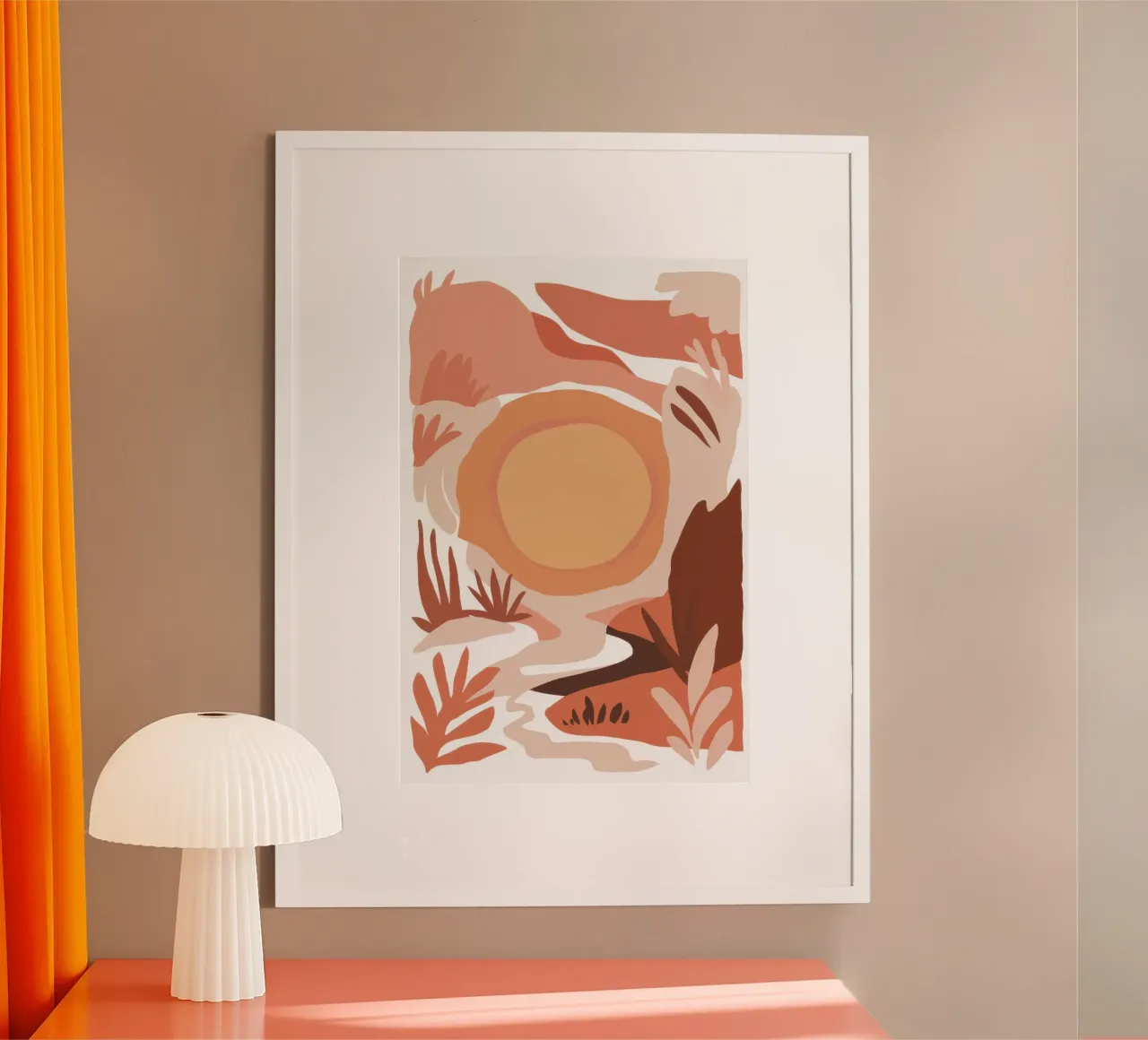 Forme di terra Serenità poster con telaio in alluminio da Astra Mist