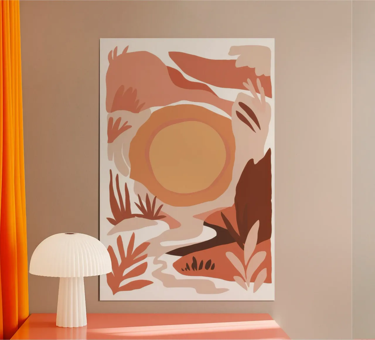 Forme di terra Serenità poster con telaio in alluminio da Astra Mist