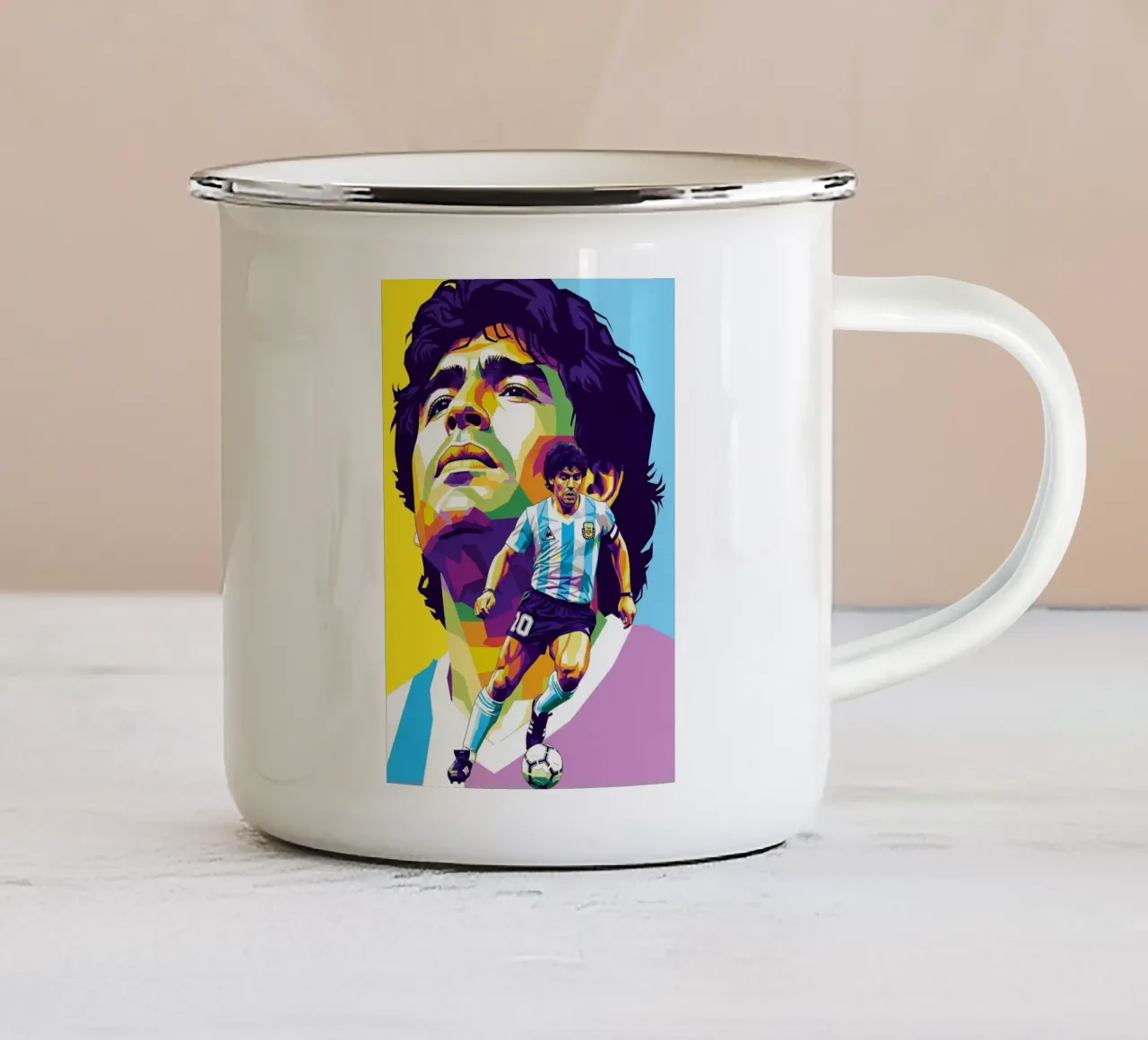 Diego Maradona #1 tazza in smalto da Hantamrata