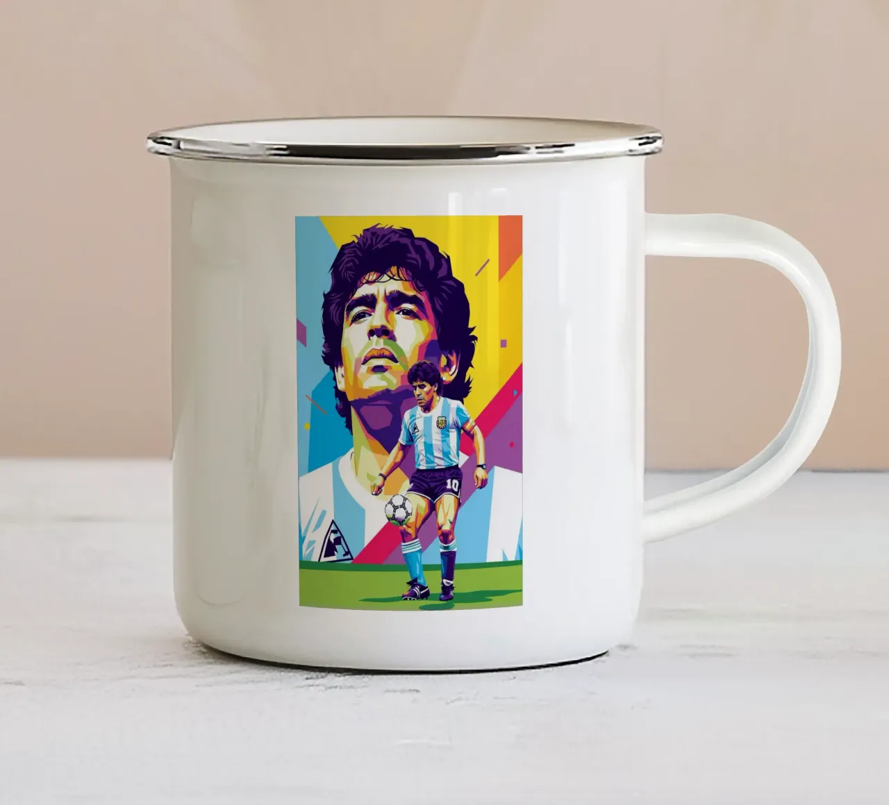 Diego Maradona #3 tazza in smalto da Hantamrata
