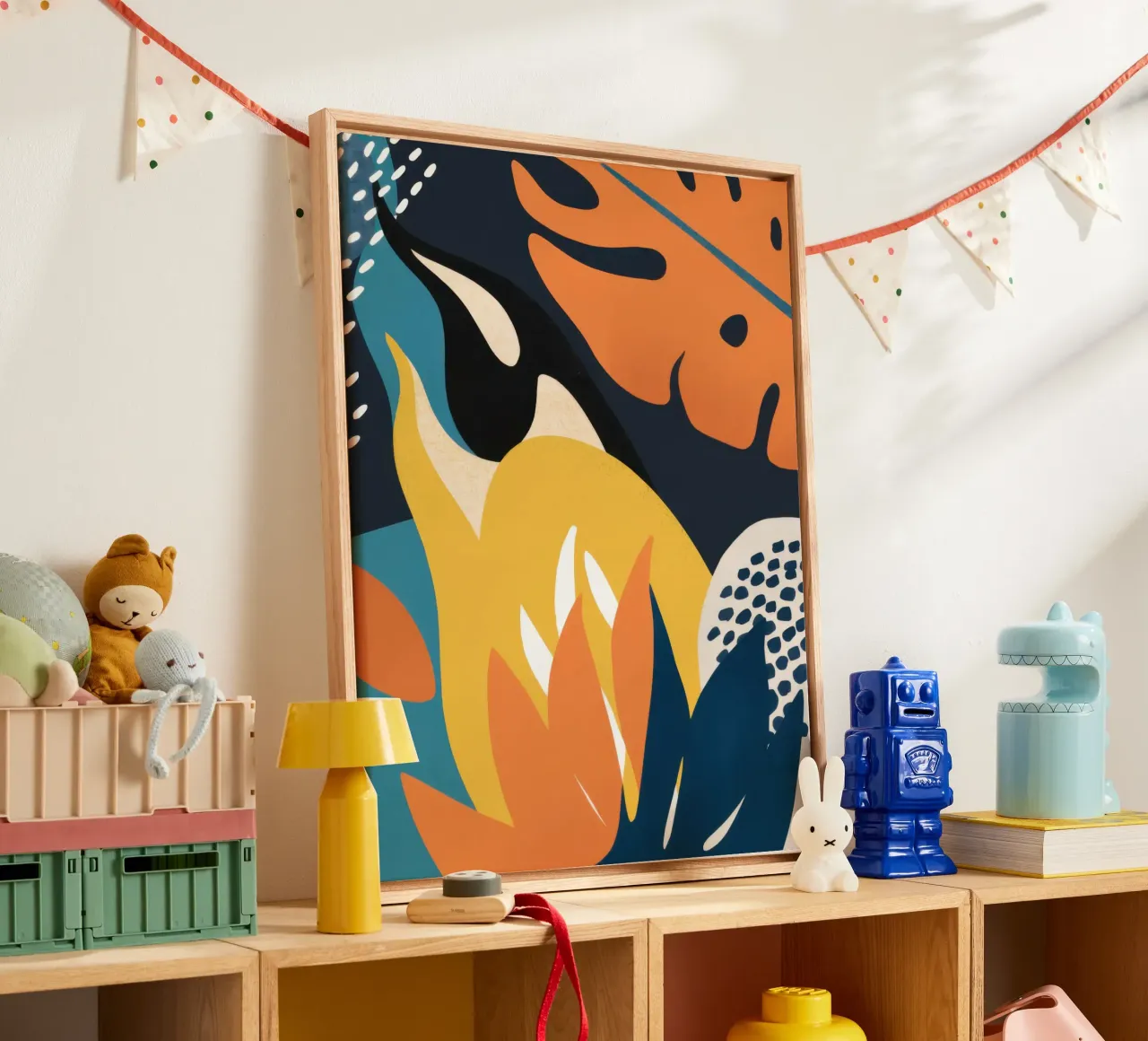 Abstracte blik in de jungle canvas met Baklijst van Astra Mist