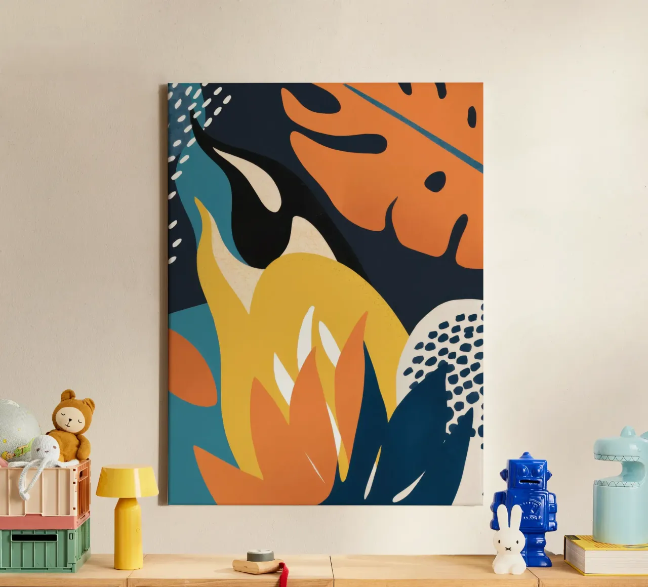 Abstracte blik in de jungle canvas met Baklijst van Astra Mist