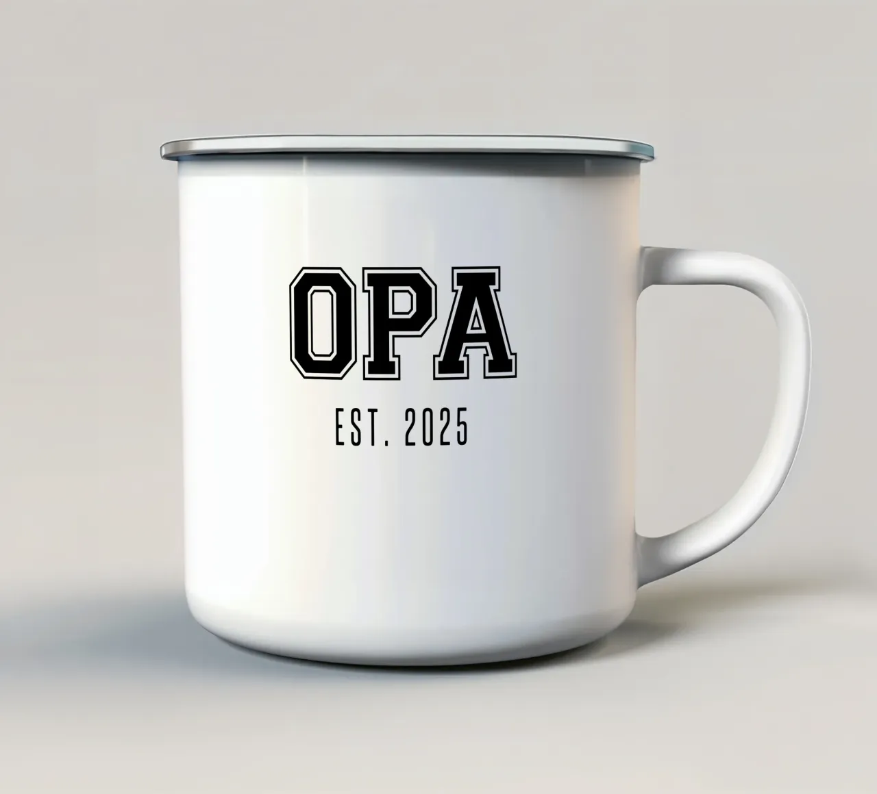 Opa est. 2025 tazza in smalto da My Tiny Home
