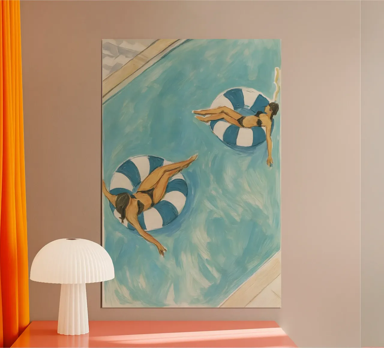 Giornata in piscina poster con telaio in legno da Travel with Chris