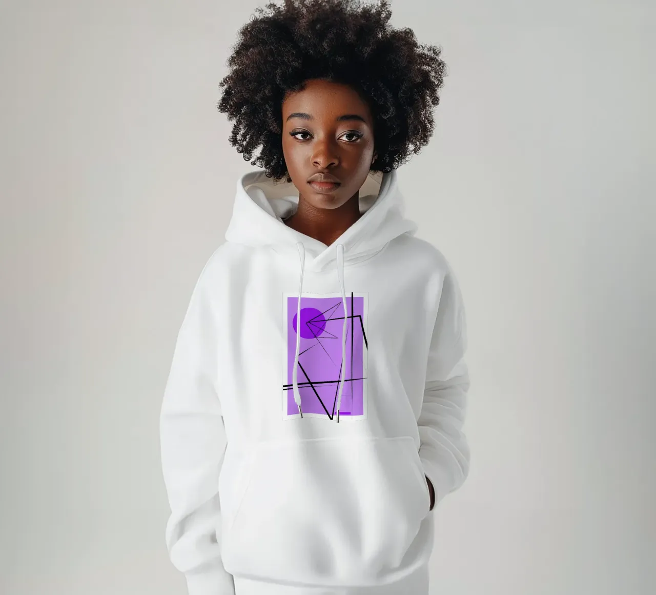Angular Lines No 26 felpa con cappuccio da treechild