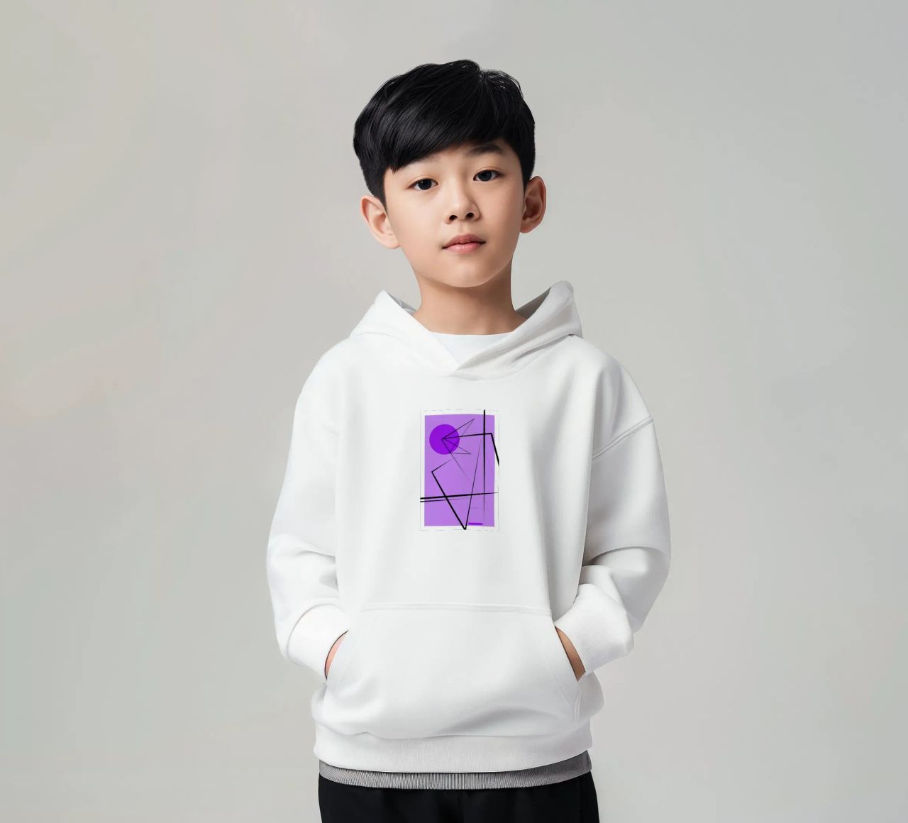Angular Lines No 26 felpa bambino con cappuccio da treechild