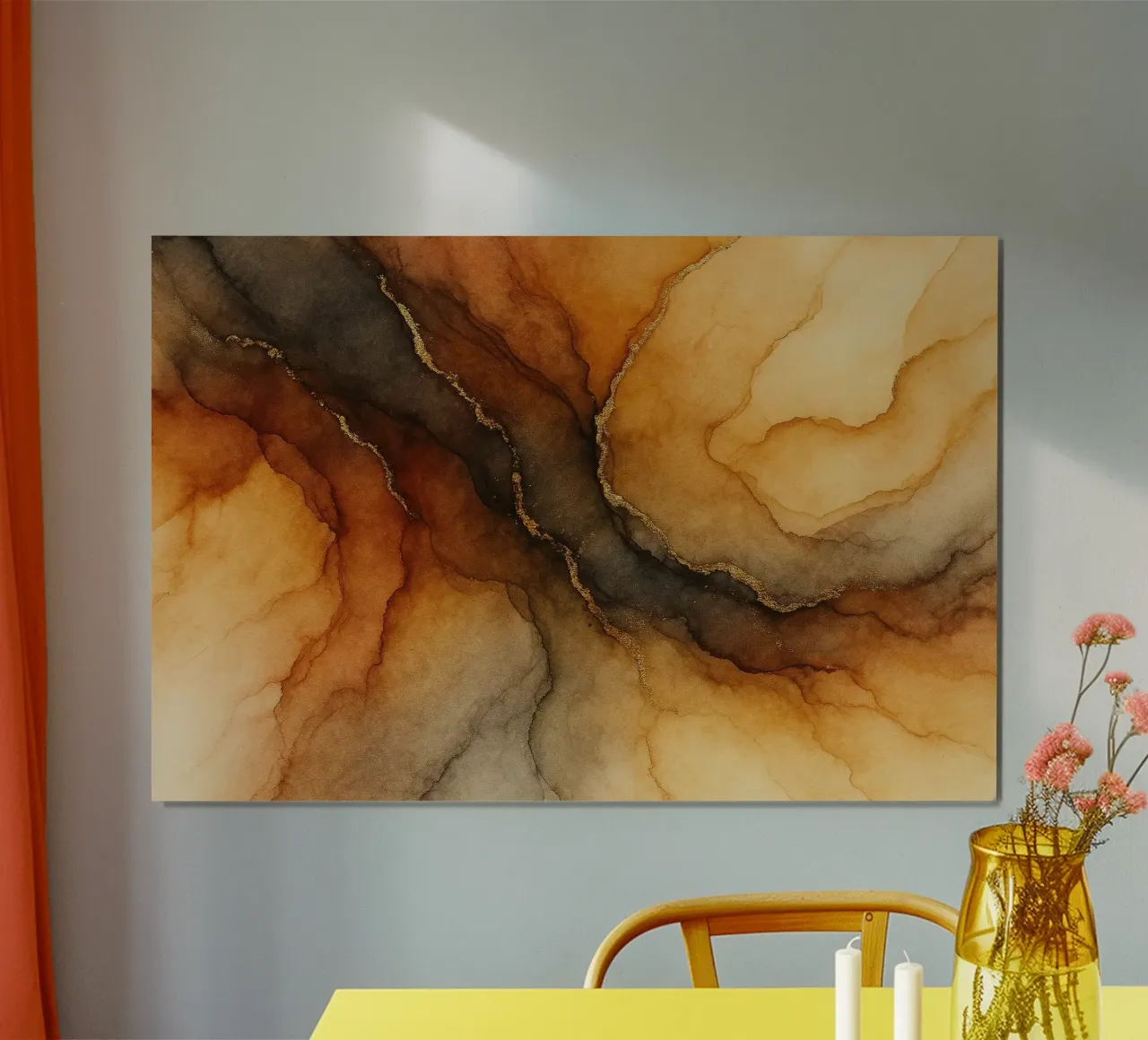 Flusso di Emberstone poster con telaio in plastica da Chromatic Fusion Studio