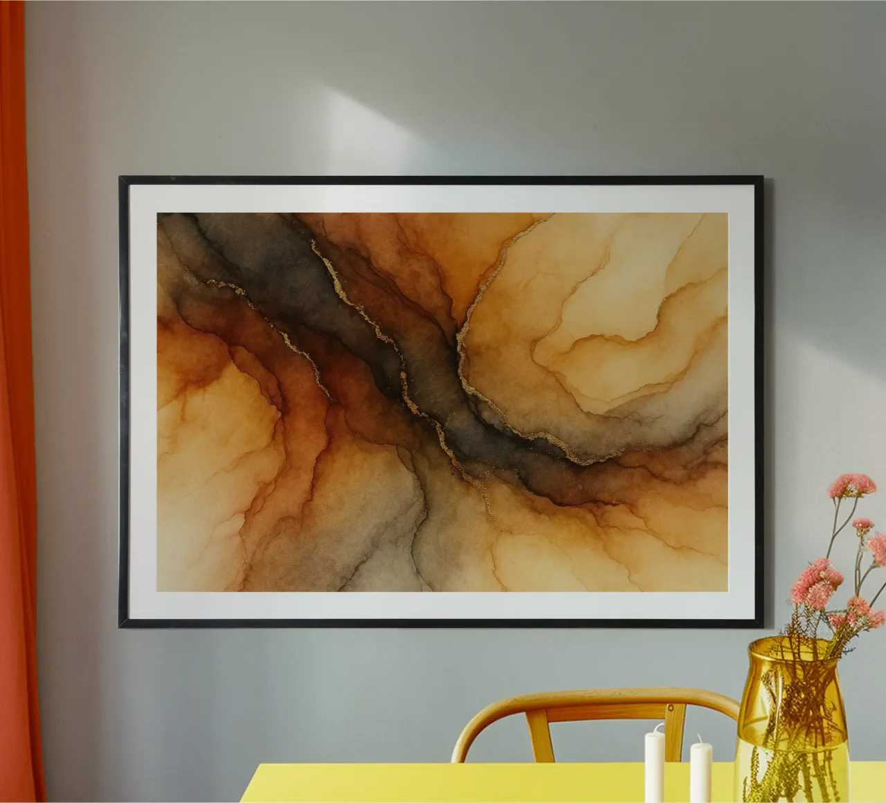 Flusso di Emberstone poster con telaio in plastica da Chromatic Fusion Studio