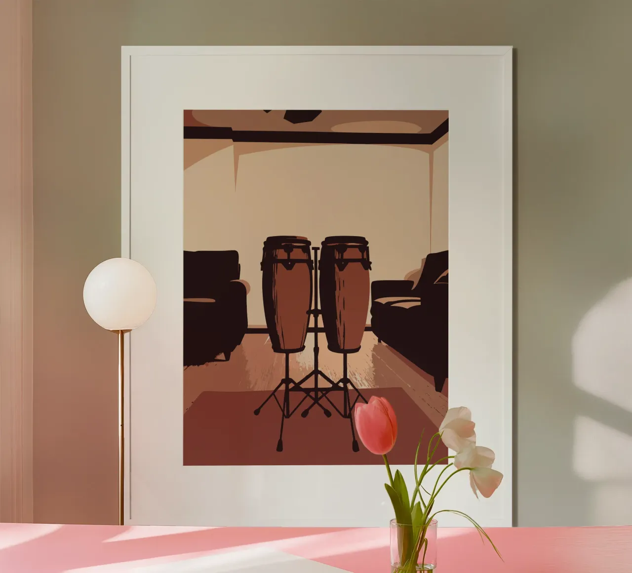 Strumento musicale Conga poster con telaio in alluminio da MUSIC EDITION