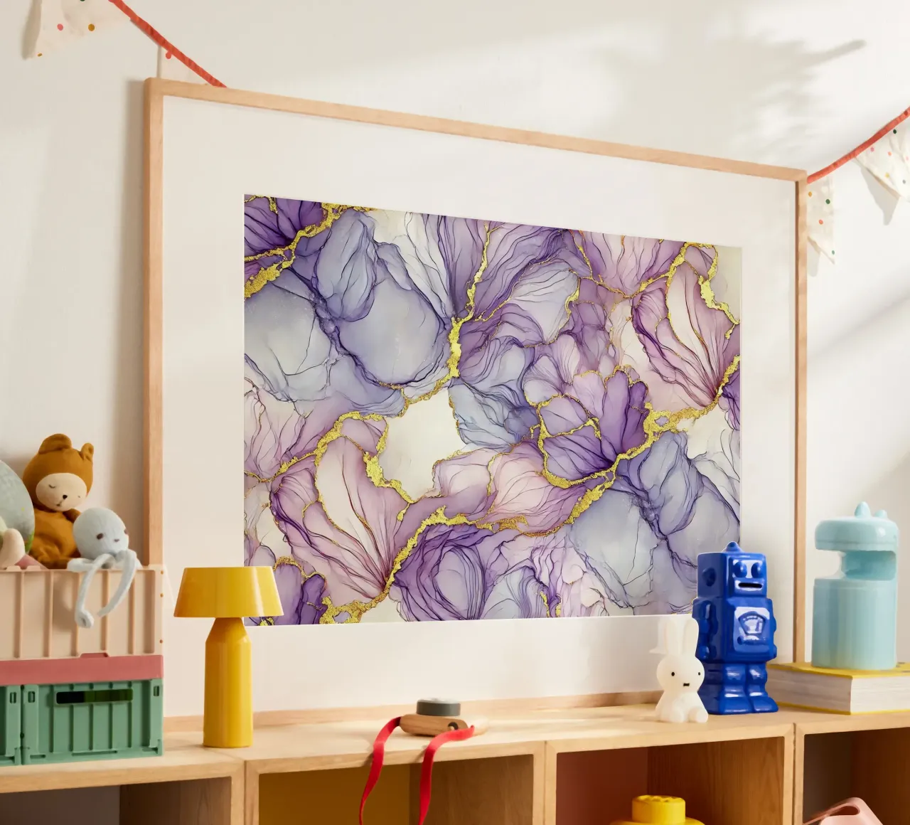Inchiostro alcolico Lavender Whisper poster con telaio in plastica da Chromatic Fusion Studio
