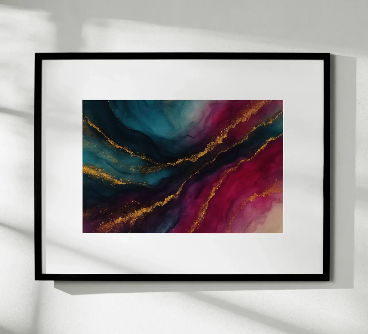 Tempesta di Magenta poster con telaio in plastica da Chromatic Fusion Studio