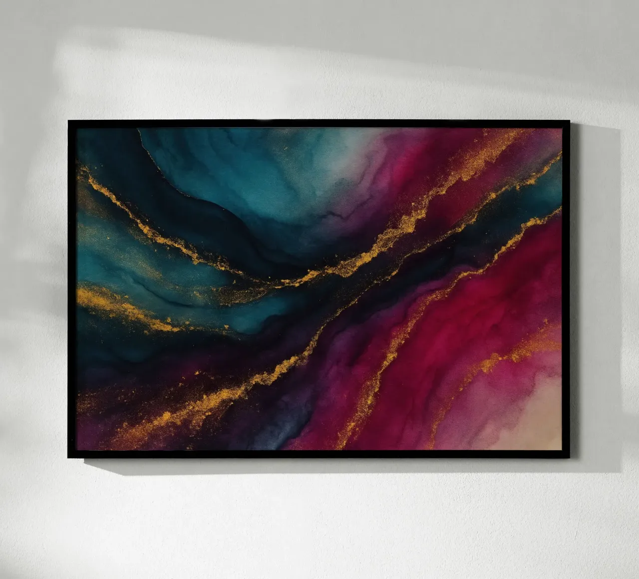 Tempesta di Magenta poster con telaio in plastica da Chromatic Fusion Studio
