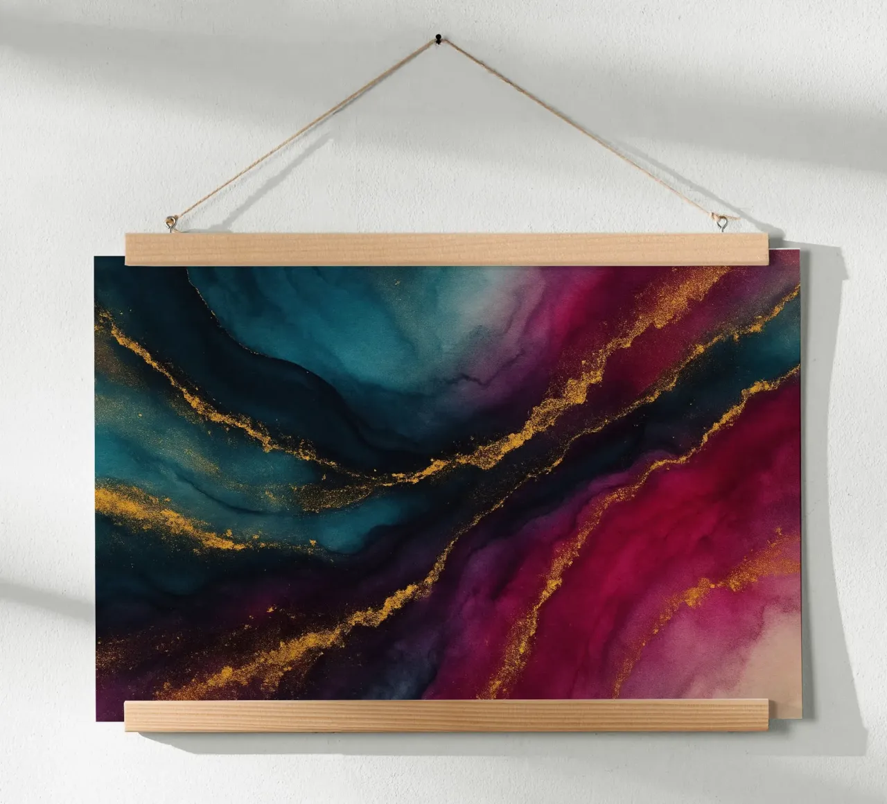 Tempesta di Magenta poster con telaio in plastica da Chromatic Fusion Studio