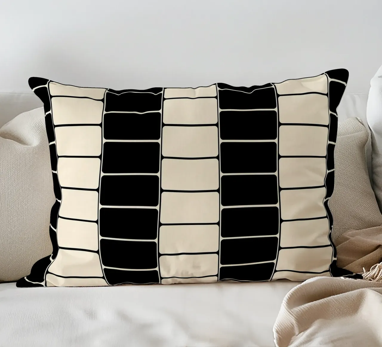 Black and white moody flow cuscino da TijanaArtStudio88