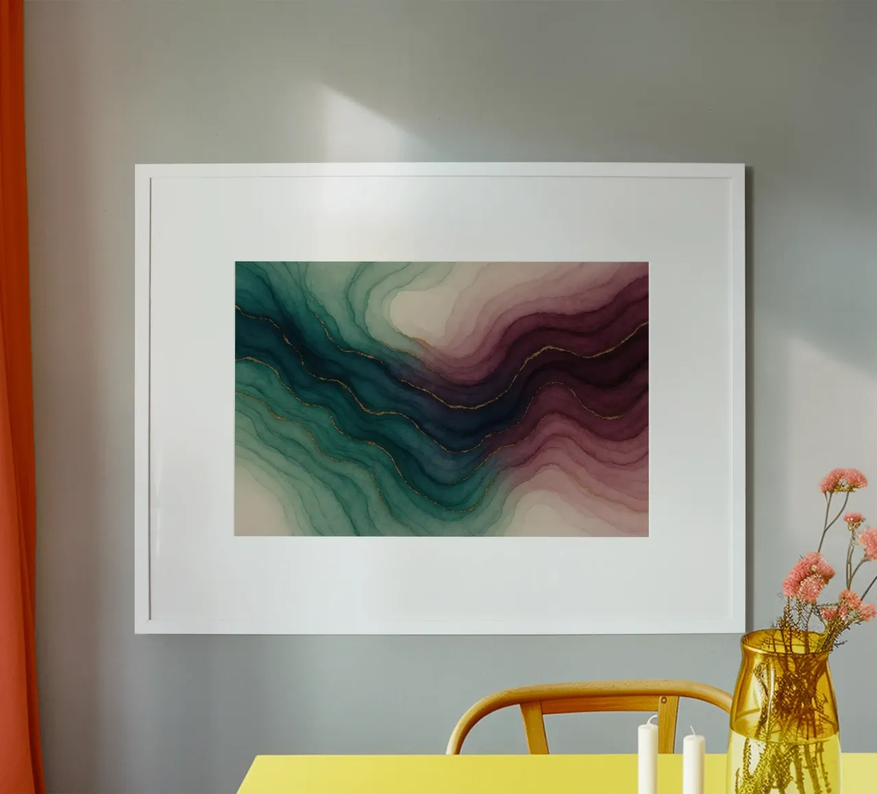 Orizzonte di velluto poster con telaio in alluminio da Chromatic Fusion Studio