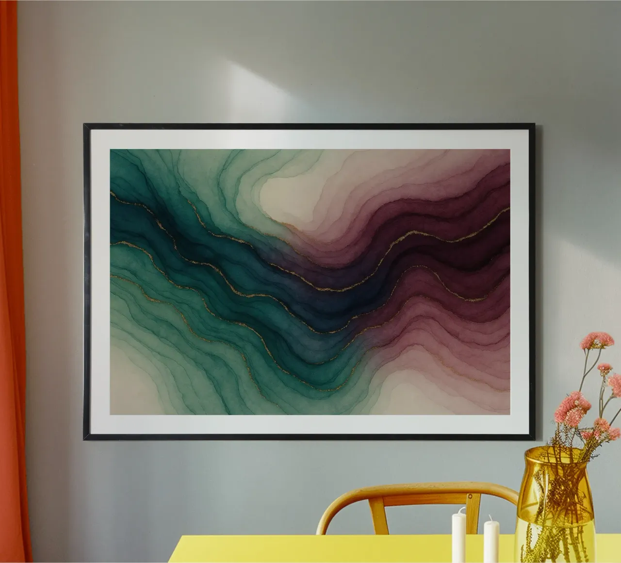 Orizzonte di velluto poster con telaio in alluminio da Chromatic Fusion Studio