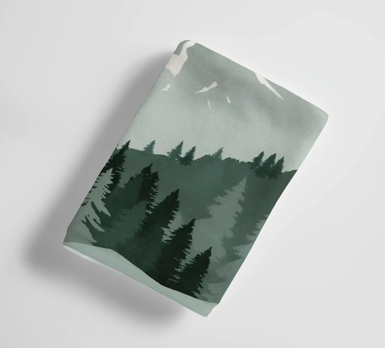 Mountain Range with Evergreen Forest towel by DesignDoodle
