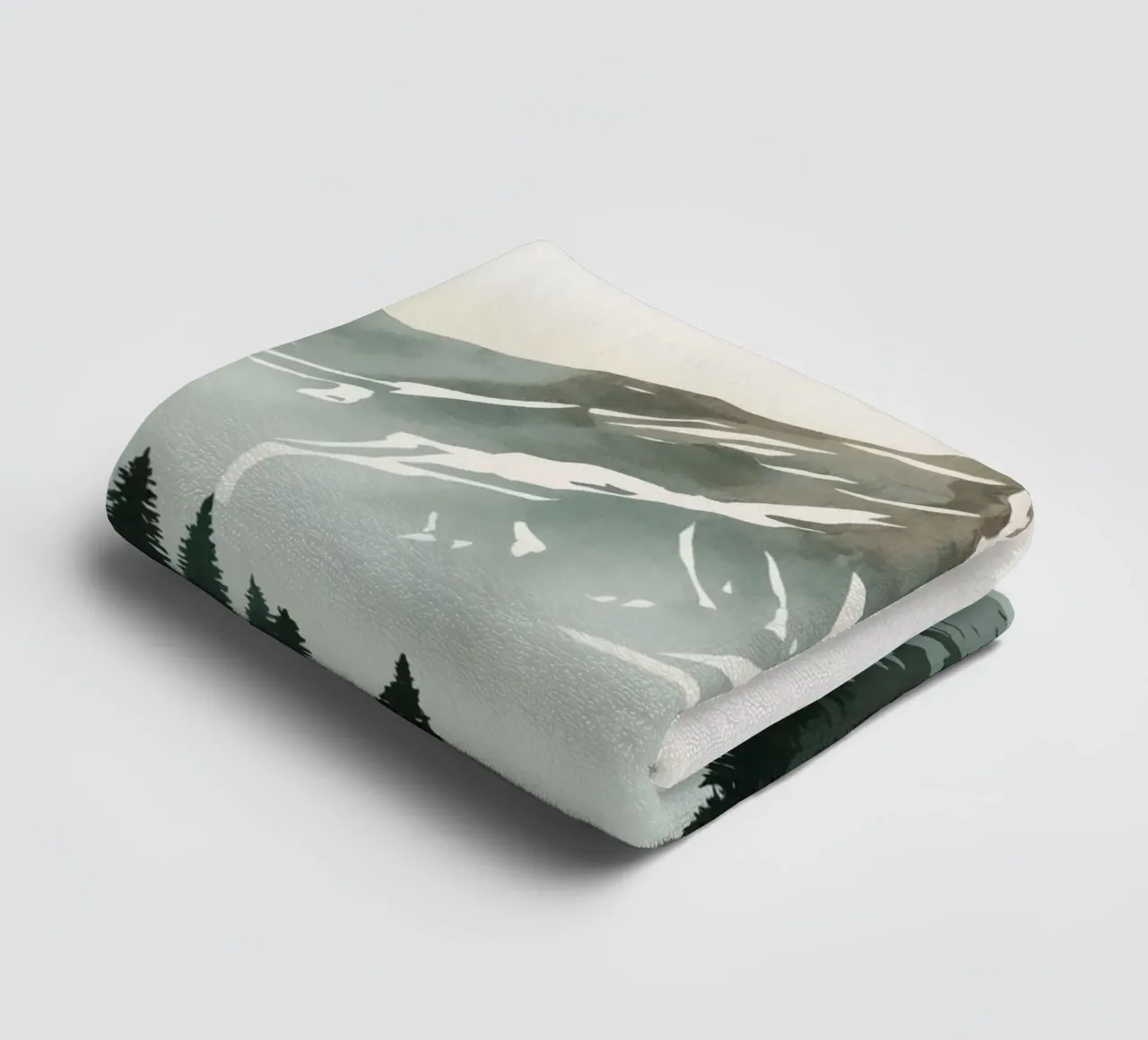 Mountain Range with Evergreen Forest towel by DesignDoodle
