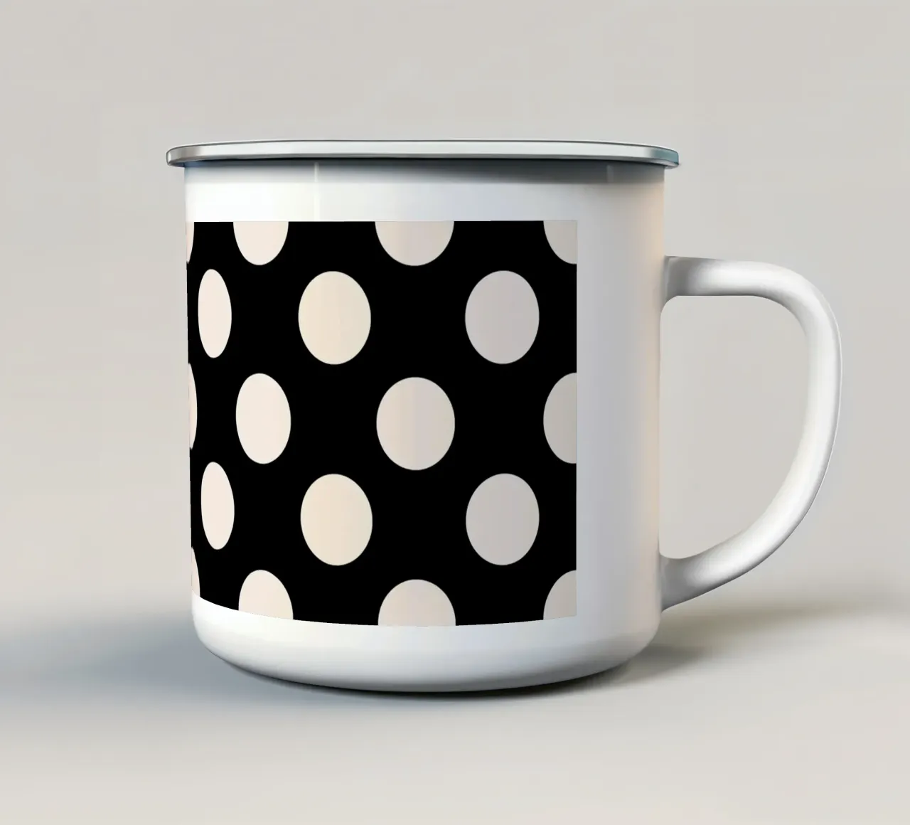 Polka dots on black tazza in smalto da TijanaArtStudio88