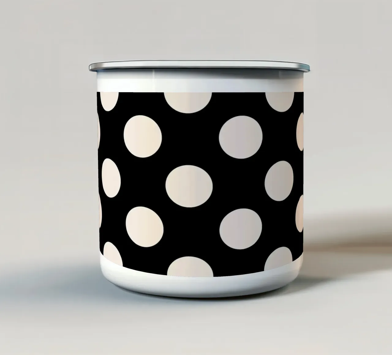Polka dots on black tazza in smalto da TijanaArtStudio88