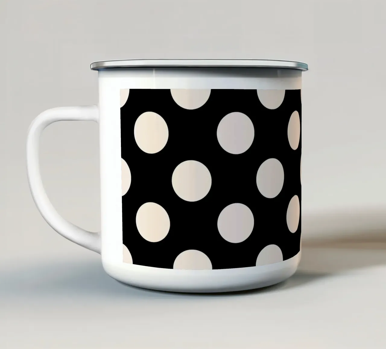 Polka dots on black tazza in smalto da TijanaArtStudio88