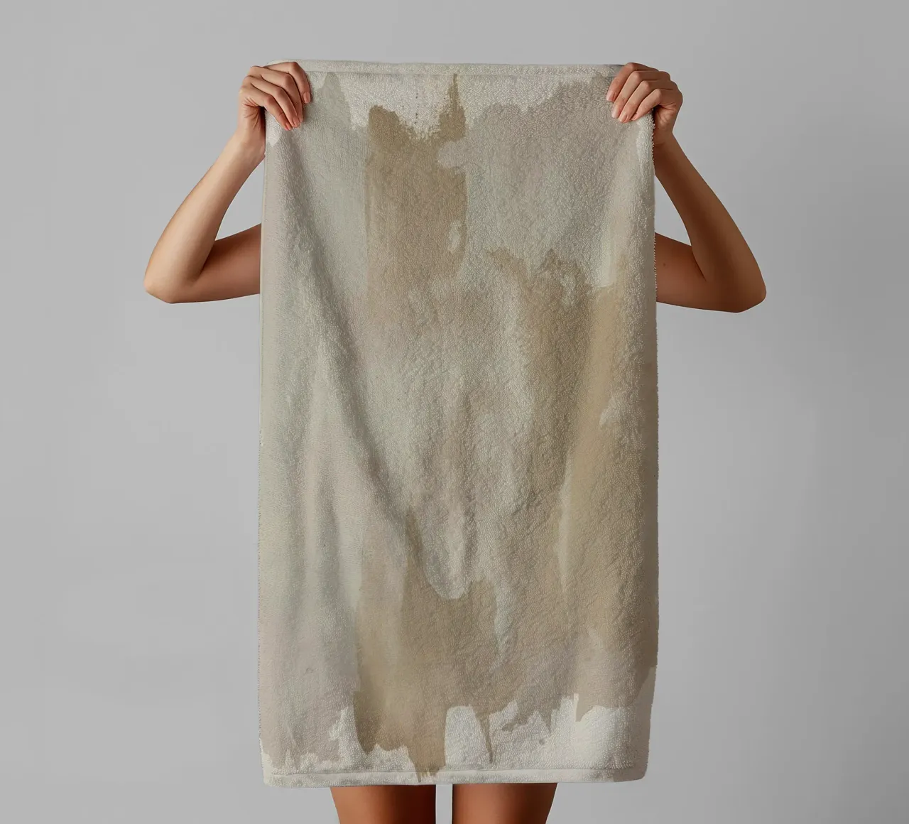 Neutral Color Vertical Brushstroke Background towel by DesignDoodle
