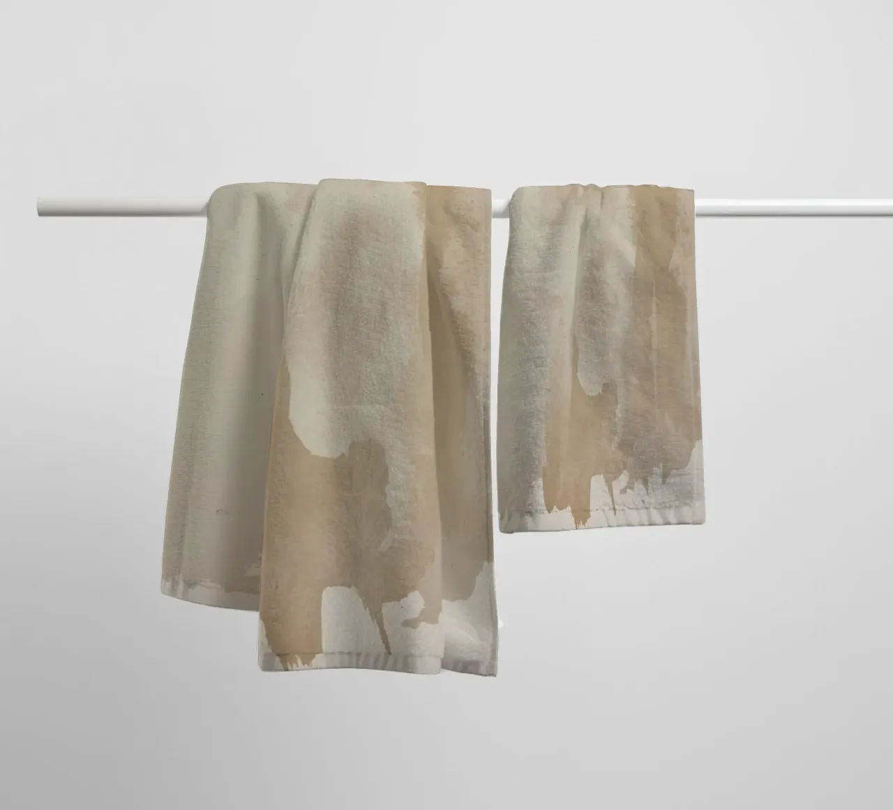 Neutral Color Vertical Brushstroke Background towel by DesignDoodle