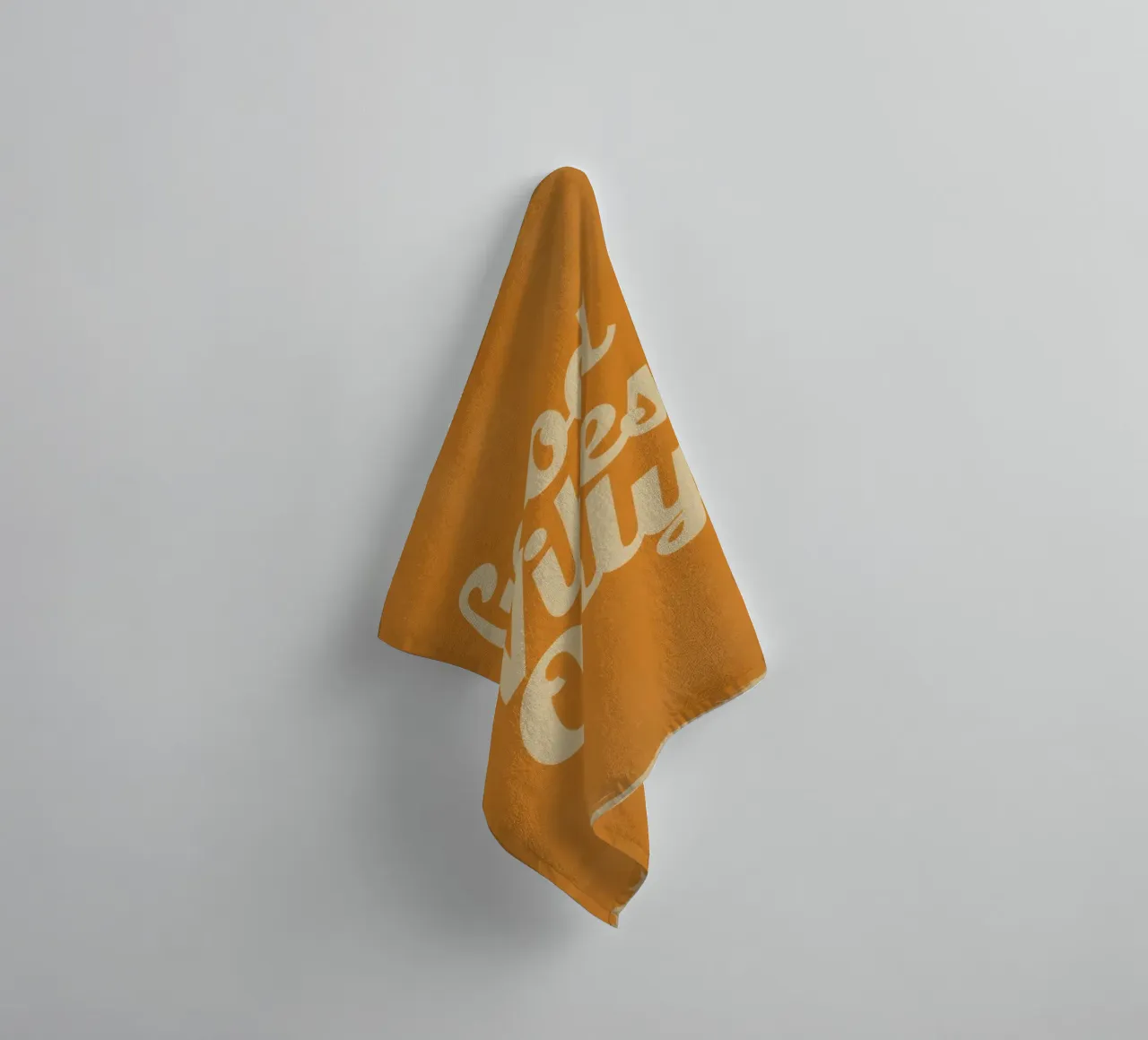 Orange Background with Cream Good Vibes Only towel by DesignDoodle