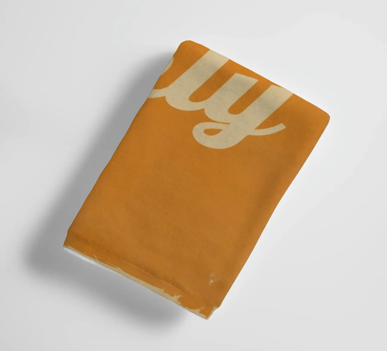 Orange Background with Cream Good Vibes Only towel by DesignDoodle