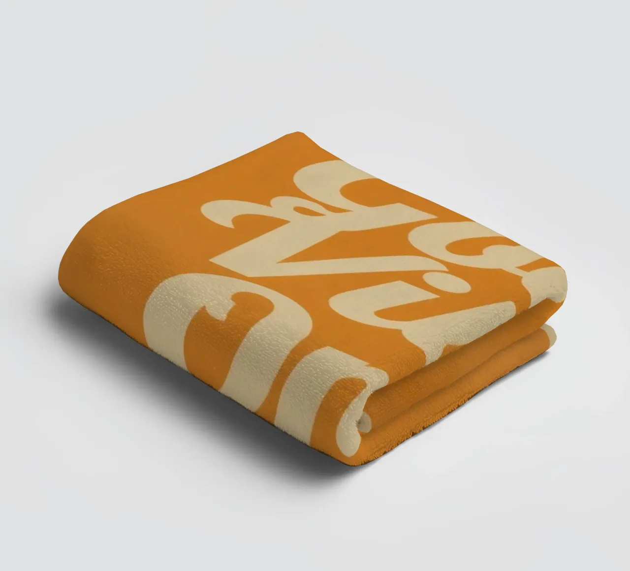 Orange Background with Cream Good Vibes Only towel by DesignDoodle