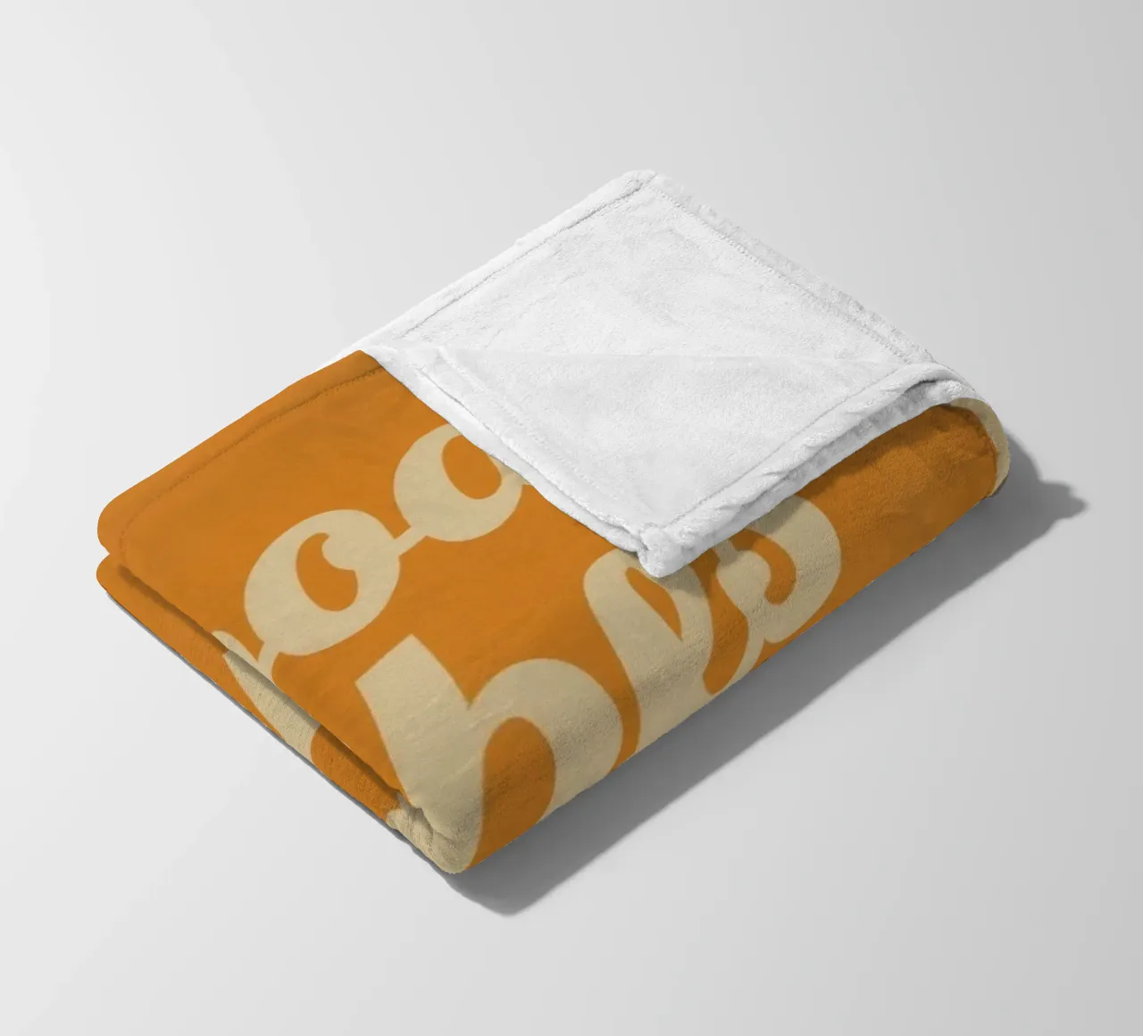 Orange Background with Cream Good Vibes Only fleece blanket by DesignDoodle
