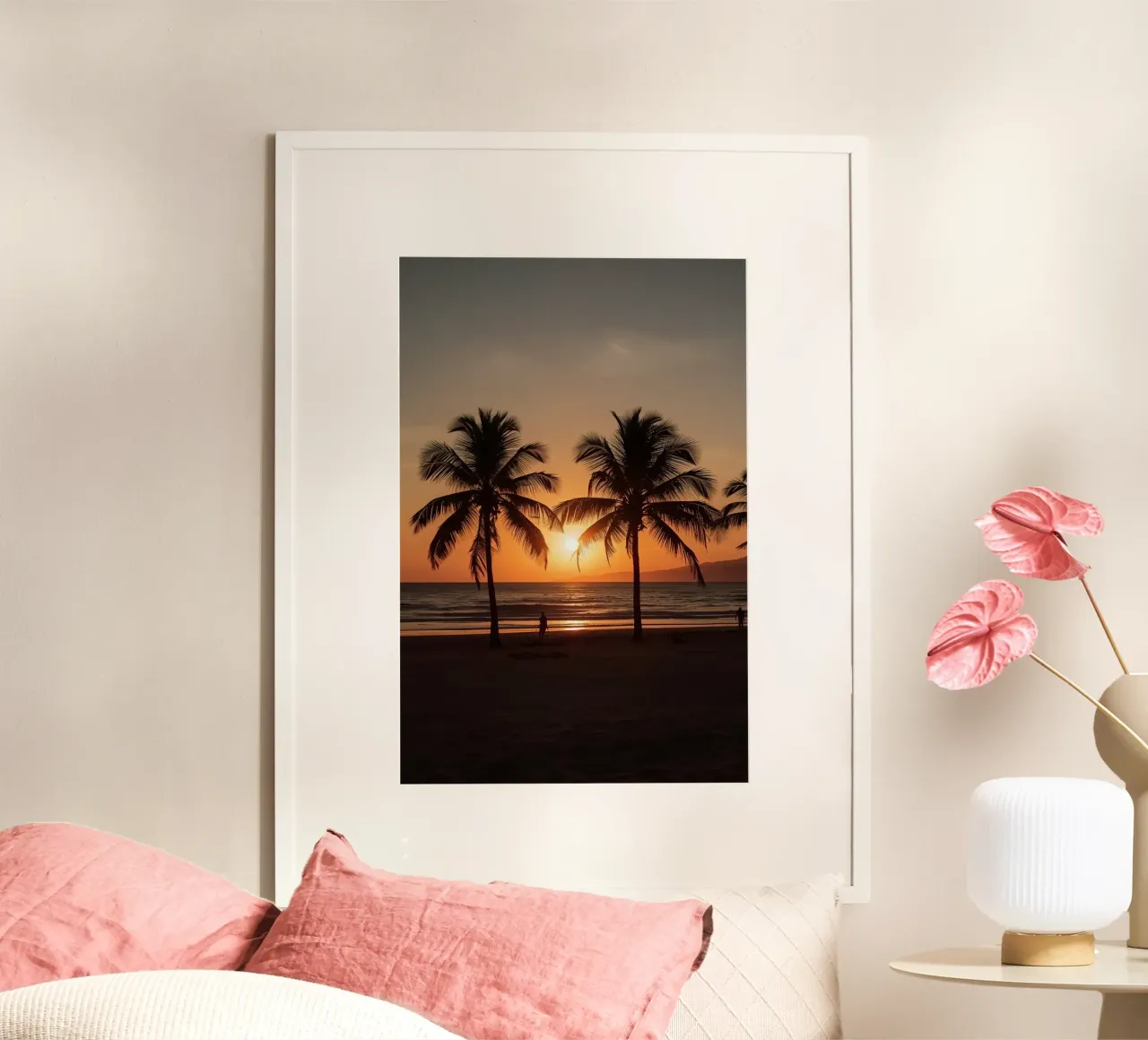 Palme Silhouette Tramonto Spiaggia poster da DesignDoodle