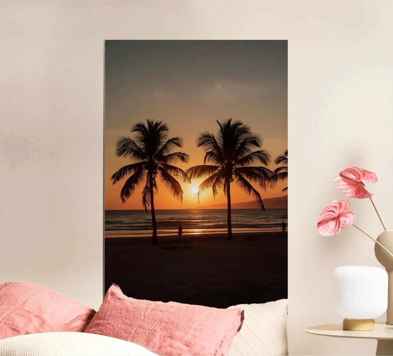 Palme Silhouette Tramonto Spiaggia poster da DesignDoodle