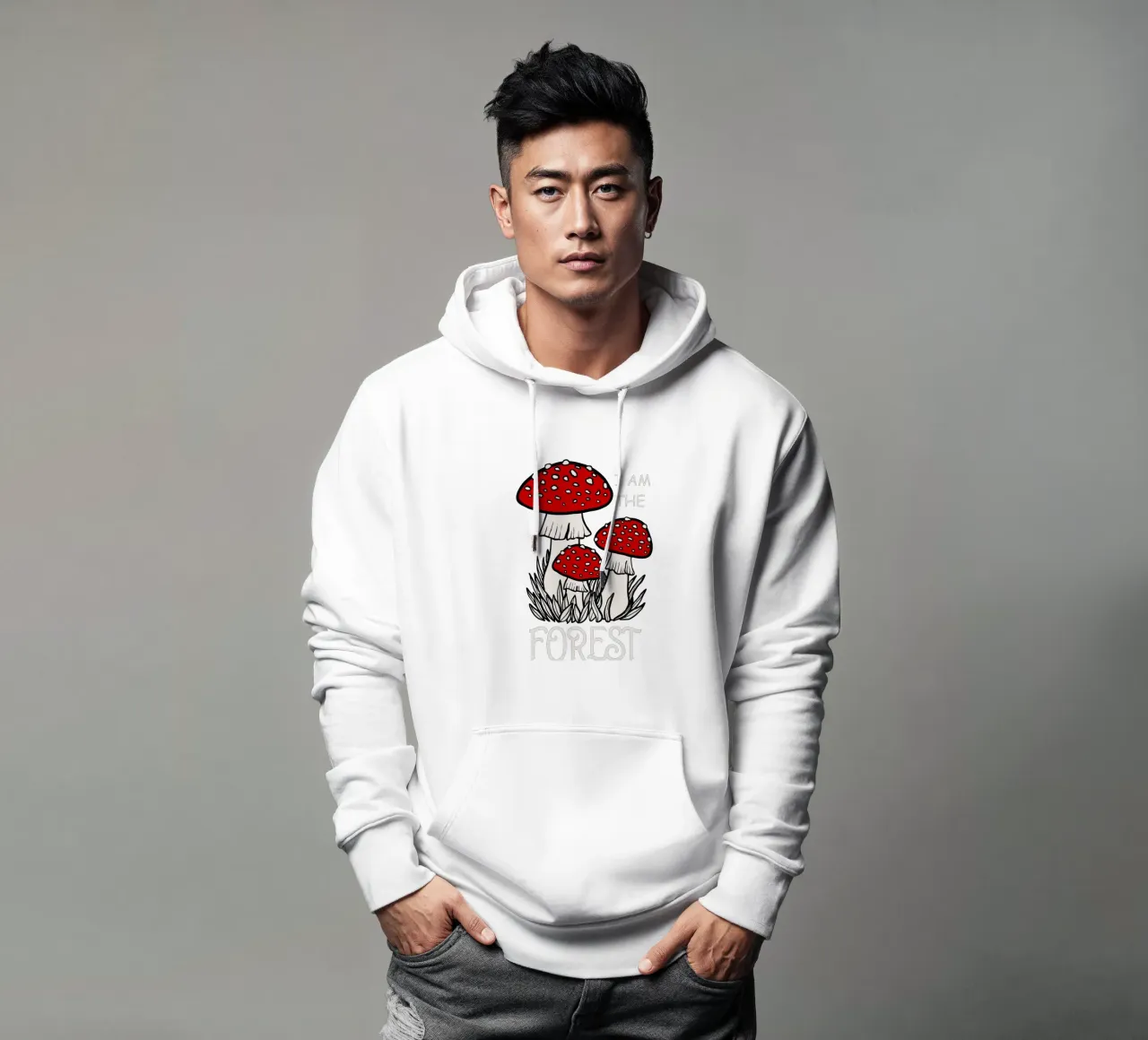 I am the forest Red mushrooms felpa con cappuccio da TijanaArtStudio88