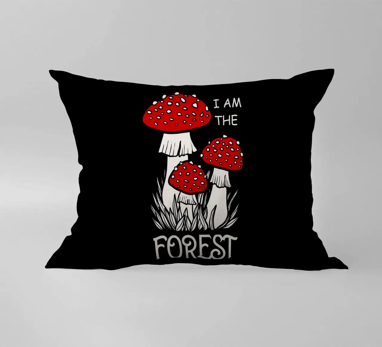 I am the forest Red mushrooms cuscino da TijanaArtStudio88