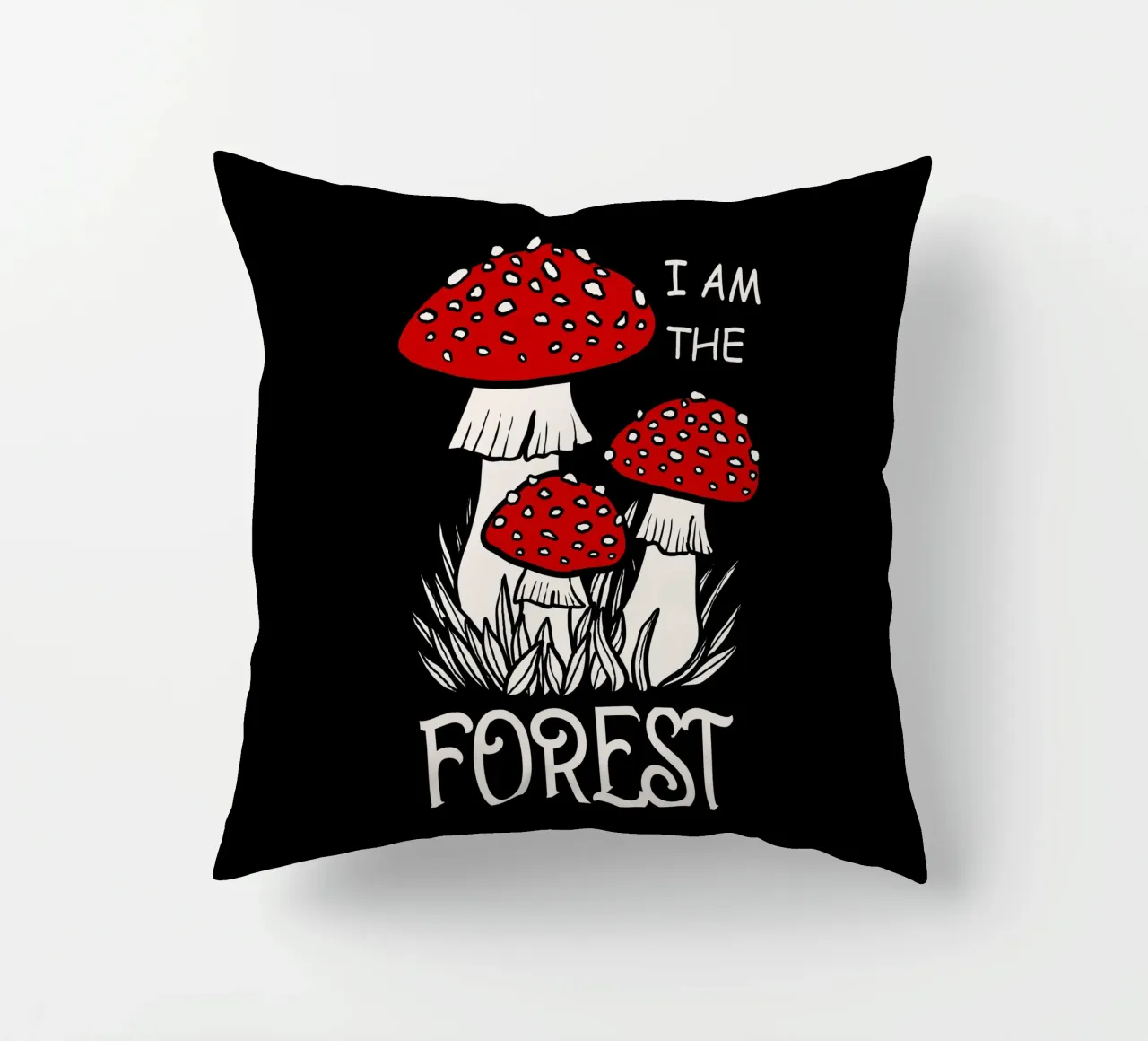 I am the forest Red mushrooms cuscino da TijanaArtStudio88