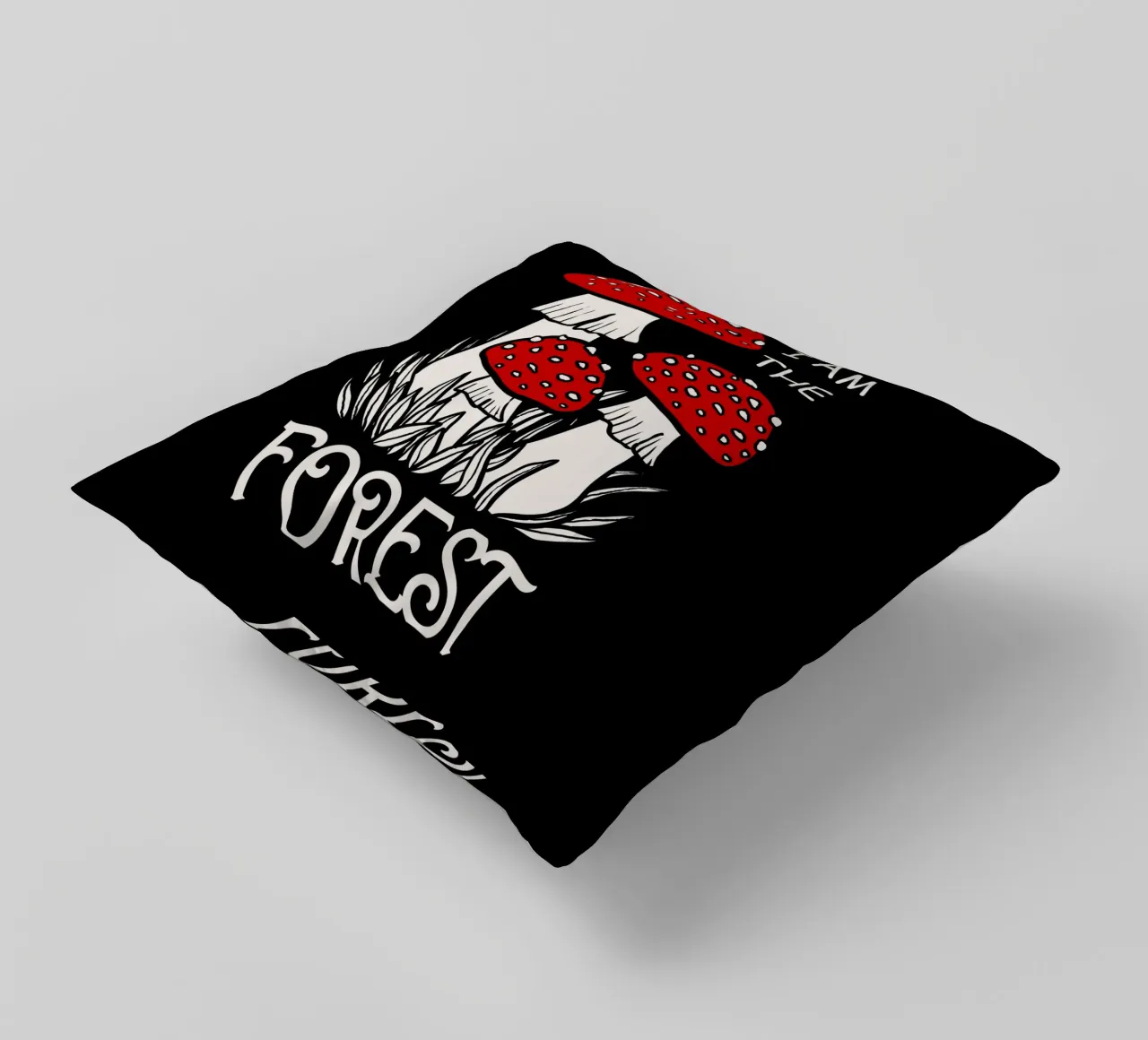 I am the forest Red mushrooms cuscino da TijanaArtStudio88