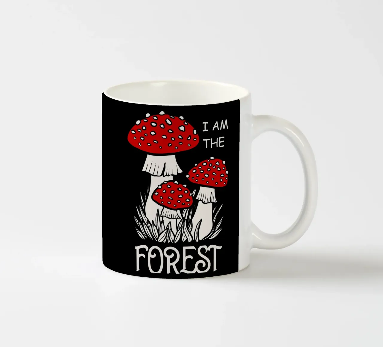 I am the forest Red mushrooms tazza in ceramica da TijanaArtStudio88