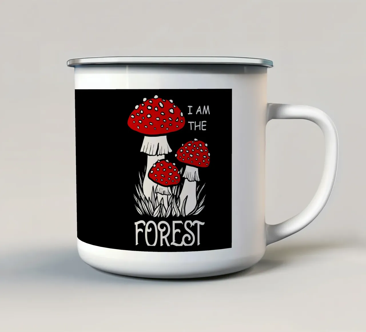 I am the forest Red mushrooms tazza in smalto da TijanaArtStudio88