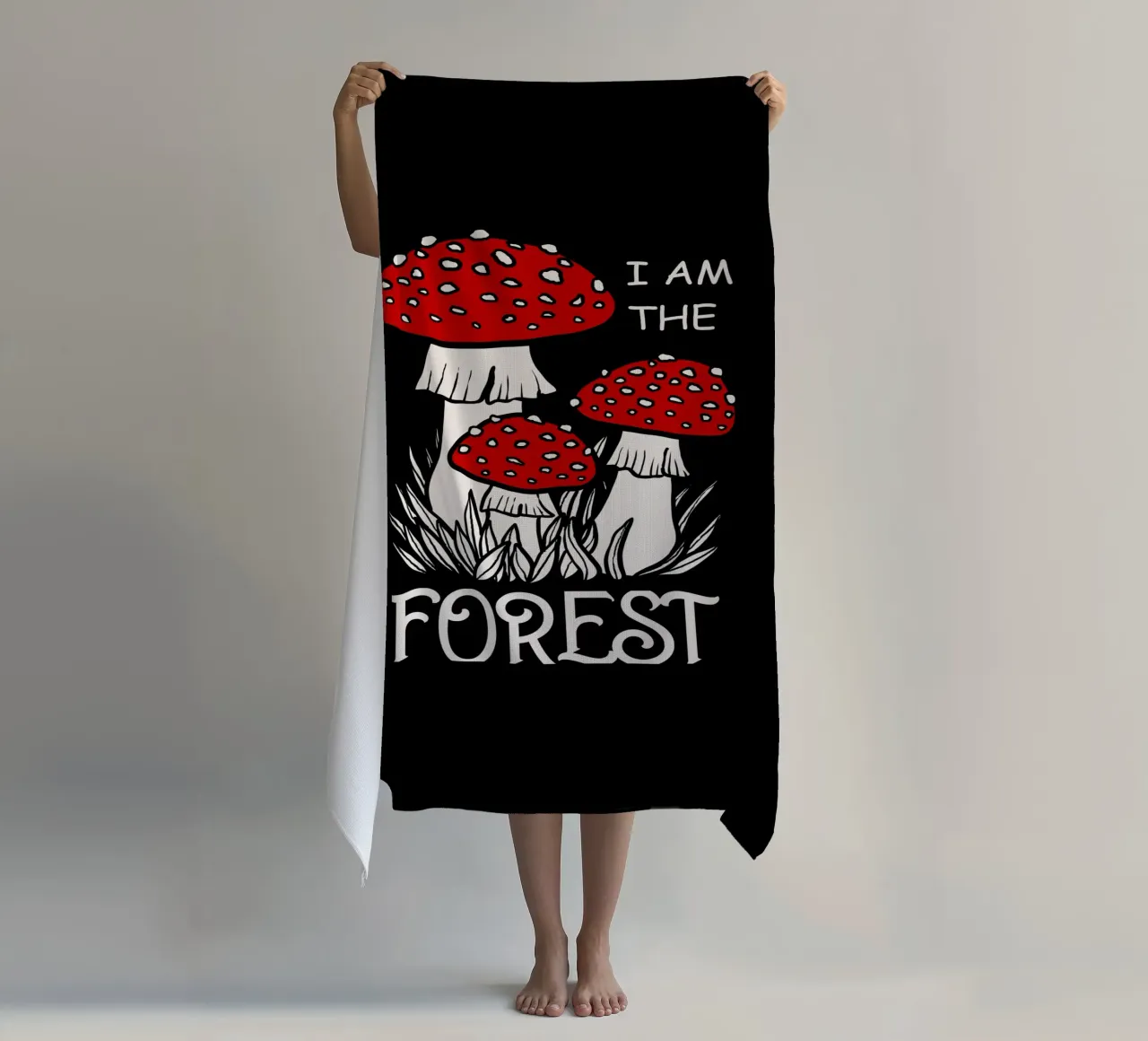 I am the forest Red mushrooms telo mare da TijanaArtStudio88