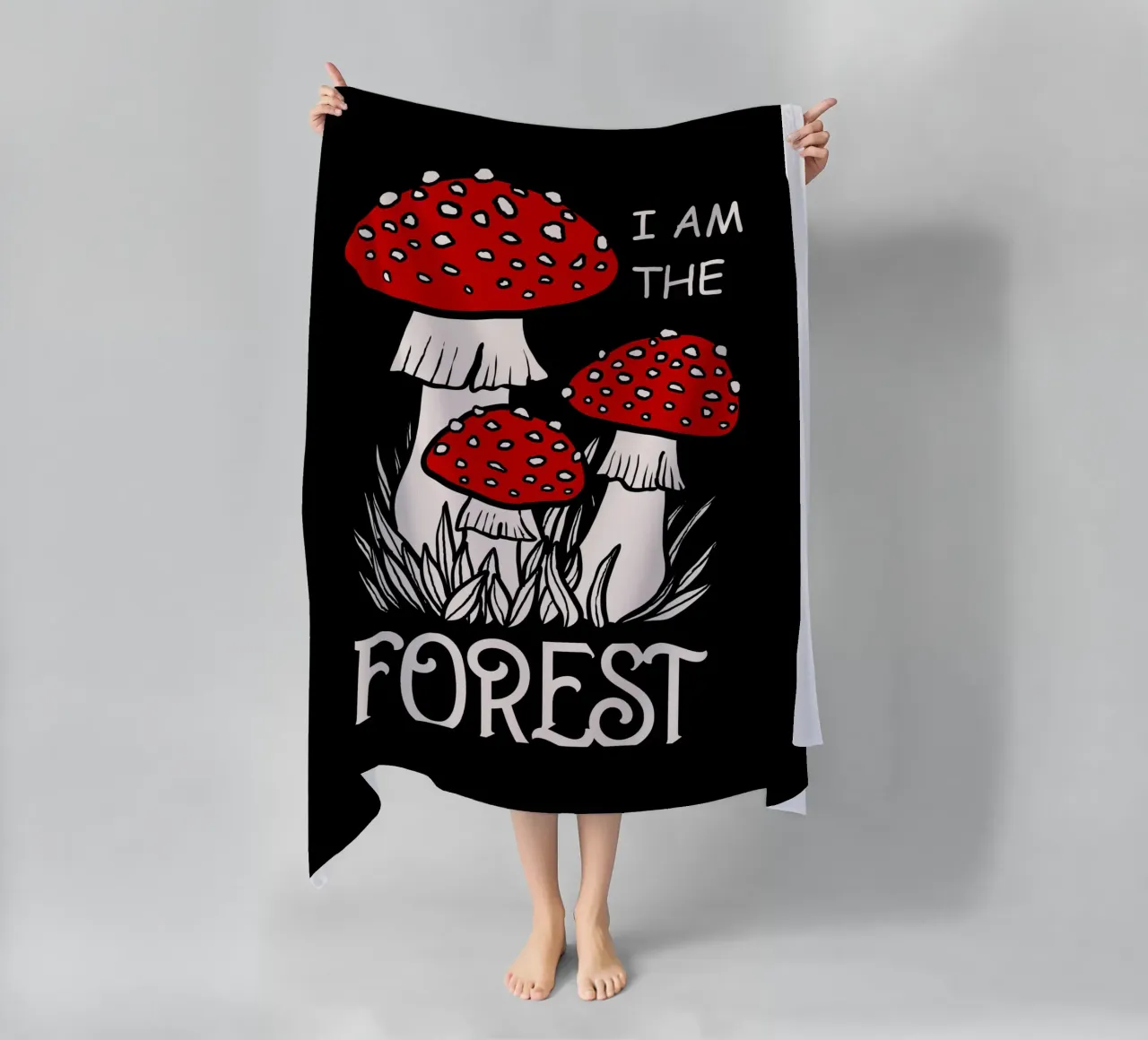 I am the forest Red mushrooms telo mare da TijanaArtStudio88