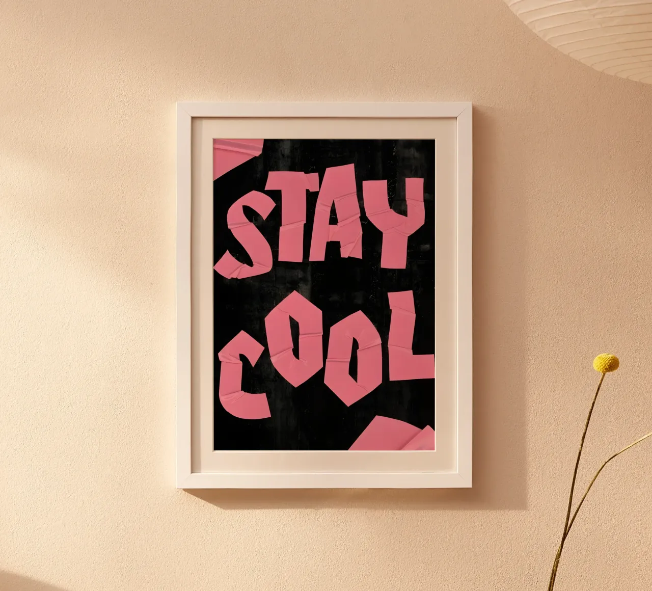 "STAY COOL" poster con telaio in legno da Type & Tape