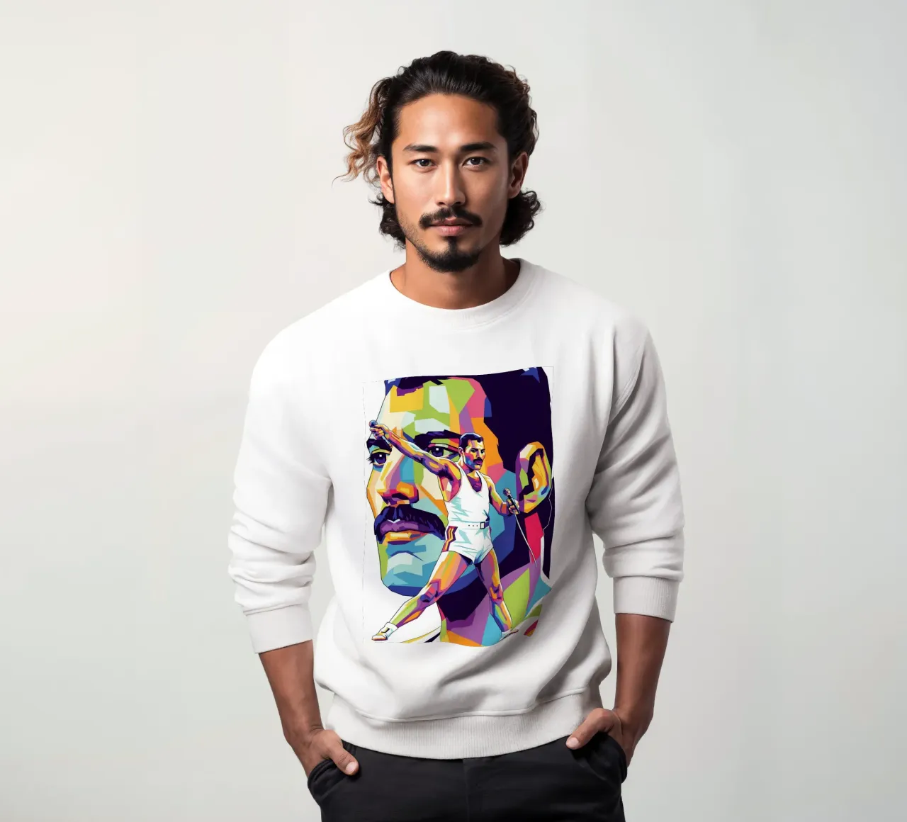 Ritratto pop art di Freddie Mercury #1 felpa da Hantamrata
