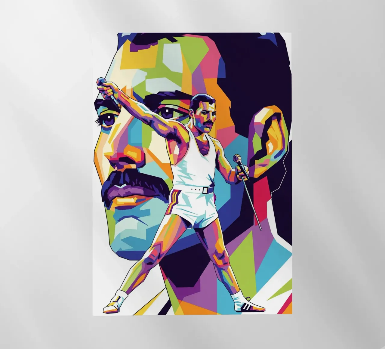 Ritratto pop art di Freddie Mercury #1 pellicola backlit da Hantamrata