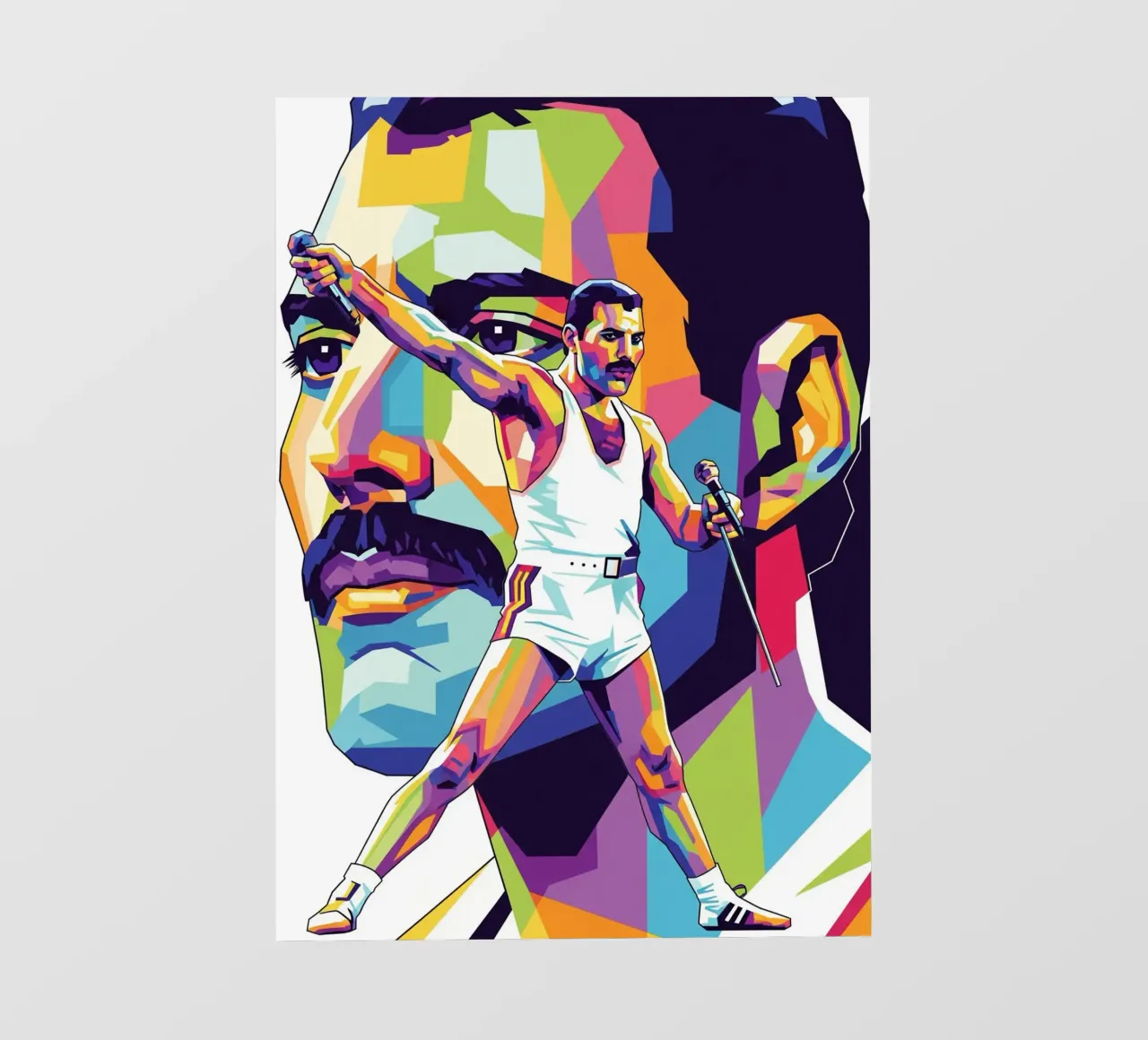 Ritratto pop art di Freddie Mercury #1 pellicola backlit da Hantamrata