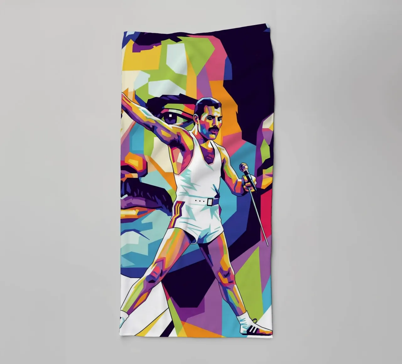 Freddie Mercury pop art portrait #1 towel by Hantamrata