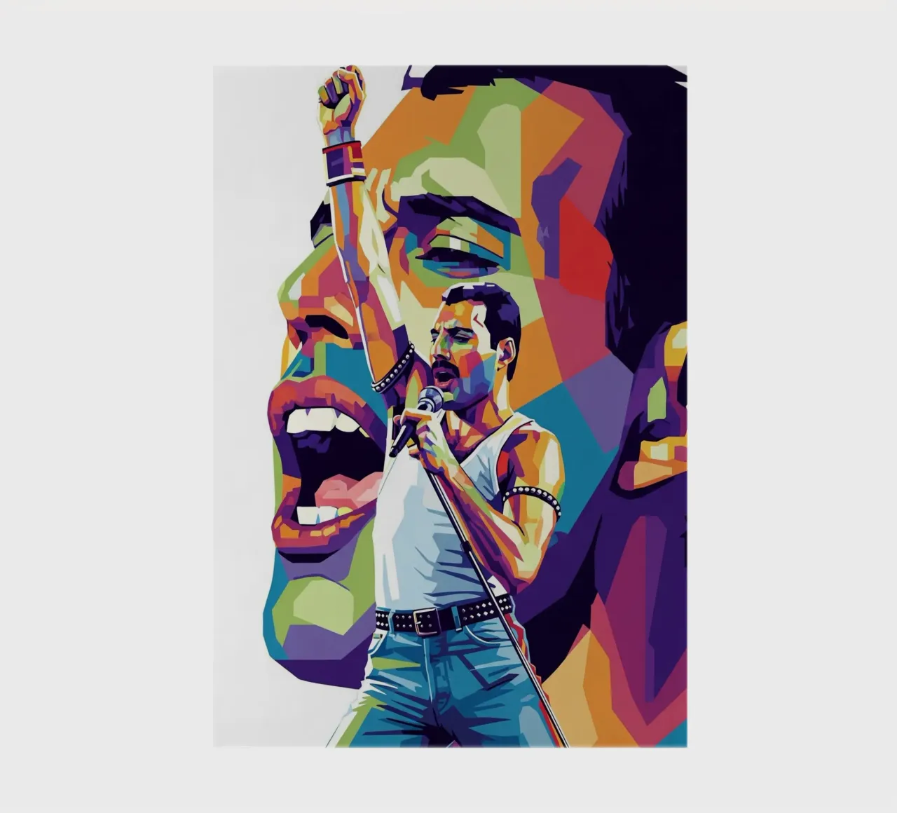 Freddie Mercury pop art portrait #2 notebook by Hantamrata