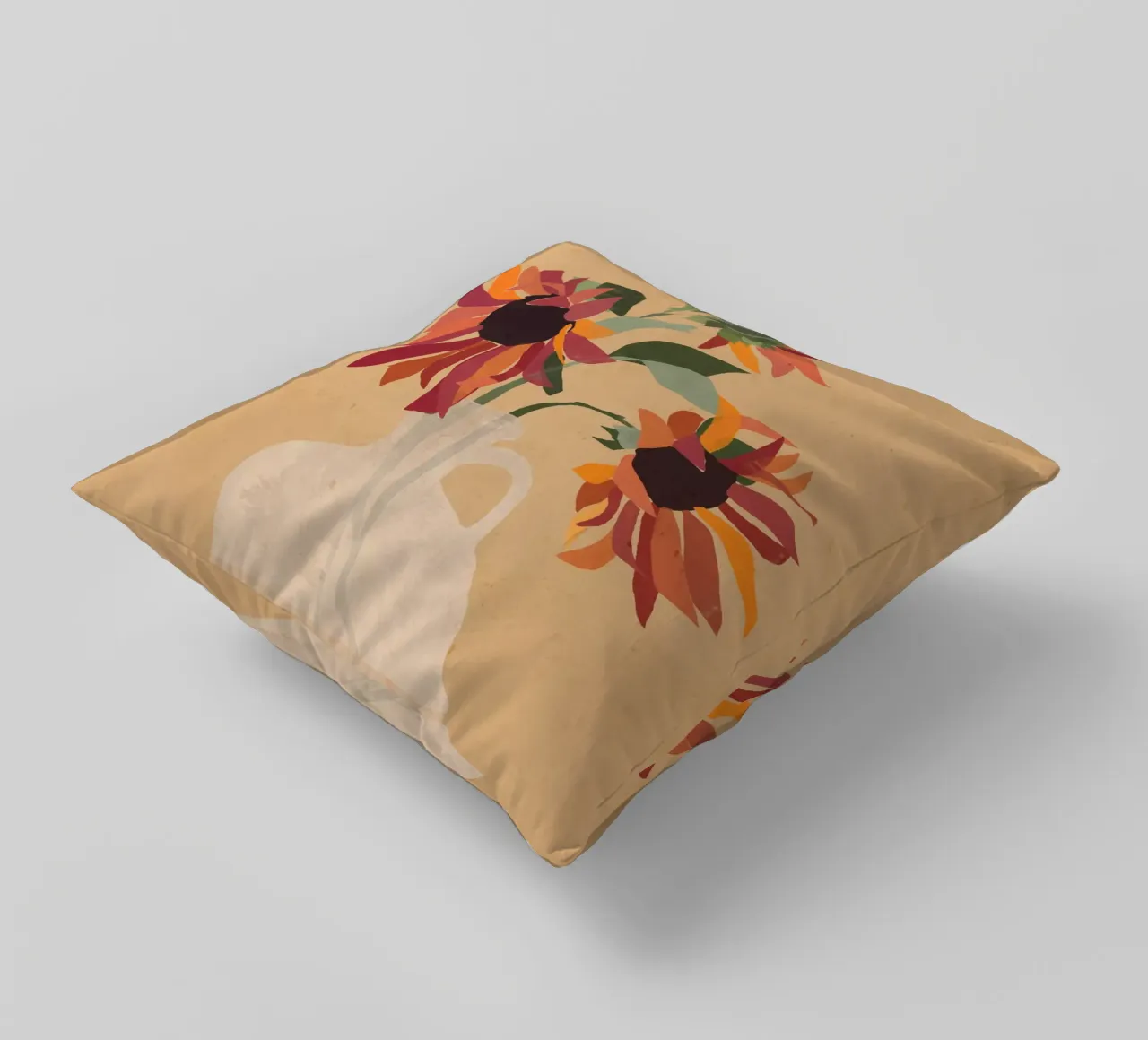 Sunflowers 8 decorative cushion by ThingDesign
