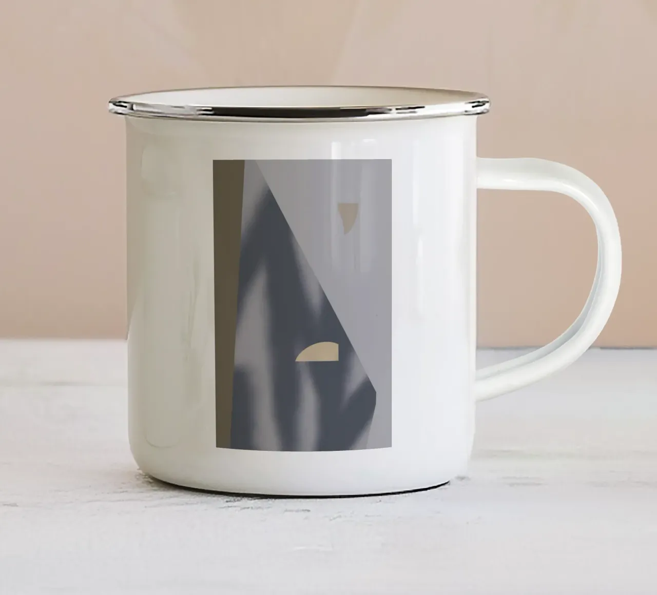 Sfumature di grigio geometriche 02 tazza in smalto da Little Dean